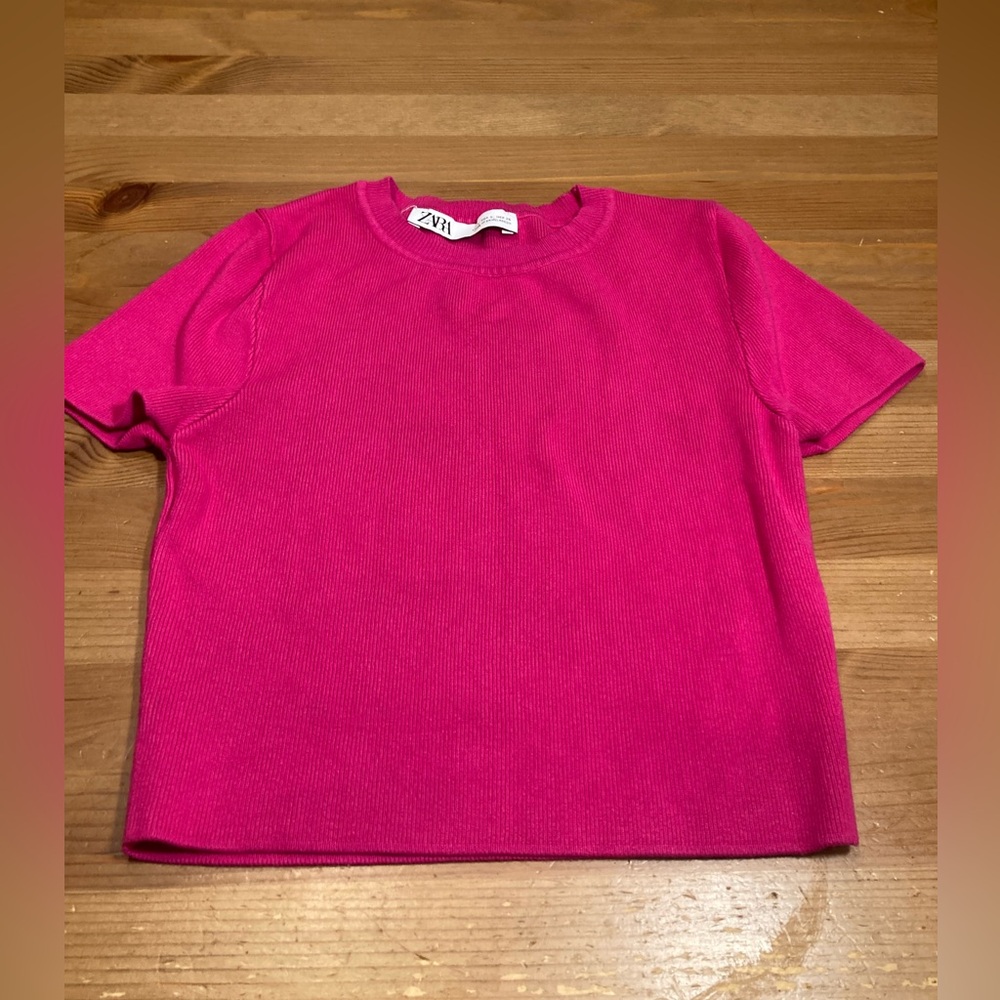 Zara pink ribbed child’s top| Size S/XS.